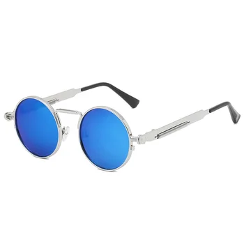 OLOEY Nova Moda Punk Mulheres de Óculos de sol de Metal da Moda Primavera-perna Personalidade de Todos-jogo de Óculos de sol de carro Rodada UV400 Oculos