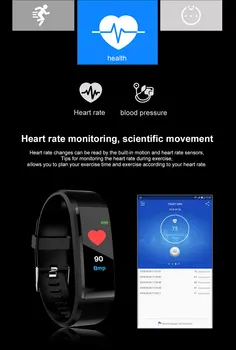 115Plus Smart Watch 2020 Pulseira Bluetooth frequência Cardíaca Pressão Arterial Banda Inteligente de Fitness Tracker Pulseira para Relógios fitbits