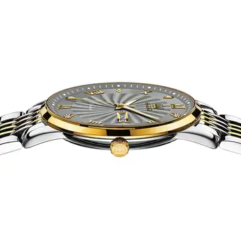 Homens relógio de pulso mecânico automático de negócios estilo casual duplo calendário de tungstênio de aço pulseira de marca de luxo masculino relógio