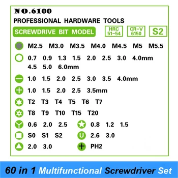 NOVO 60 em 1 chave de Fenda de Precisão Tool Kit chave de Fenda Magnética Definir o Telemóvel e Tablet Compacto, Reparação, Manutenção, Com o Caso