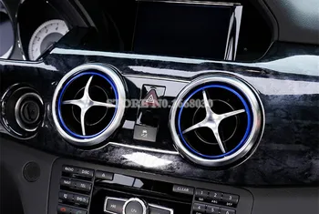 Azul de Ventilação de Ar de Saída Ring Tampa da Guarnição de 4pcs Para a Mercedes Benz GLK X204 2013-Carro acessórios de interiores a decoração do Carro