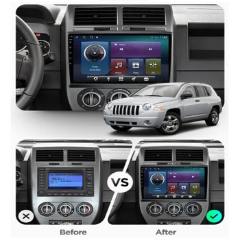 Auto-Rádio Multimédia Player de Vídeo de Navegação, Tela IPS Para Jeep Compass MK 2006 2007 2008 2009 2010 perseguidor de GPS do suporte 4G+wi-Fi