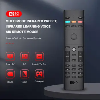 Voz Mouse sem Fio de Ar Smart Home G40S 2,4 G IV 433 Mhz Para a Caixa de TV Android Netflix Google Assistente Universial Controle Remoto