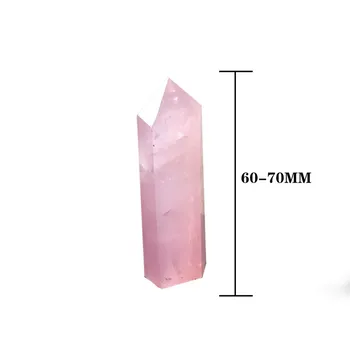 De Pedra Natural, Quartzo Rosa Cristal Ponto De Cura Obelisco De Pedra Varinha-De-Rosa Hexagonal Varinha De Tratamento De Pedra