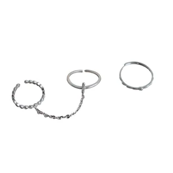 Utimtree Simples 25 de Prata, zircônia Cúbica de Uma Peça Geométrica Anéis Ajustáveis para as Mulheres Jóia da menina Junta Midi Anel de Dedo