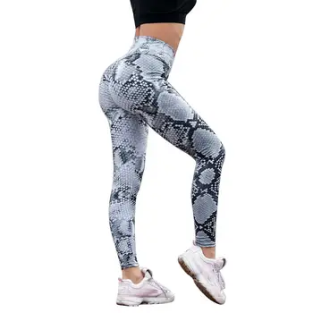 Amassar Bum Leggings Esporte Mulheres De Fitness Leopard Calças De Yoga Ginásio Bunda Elevador De Pele De Cobra Listras Mujer Treino De Meia-Calça Animal Impresso