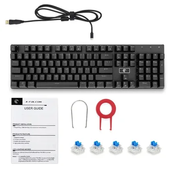 Z-88 Águia RGB Mechanical Gaming Keyboard , Azul Opções Personalizáveis com Retroiluminação LED de Alumínio da parte Superior do Painel de Clicky Ouemu Mudar