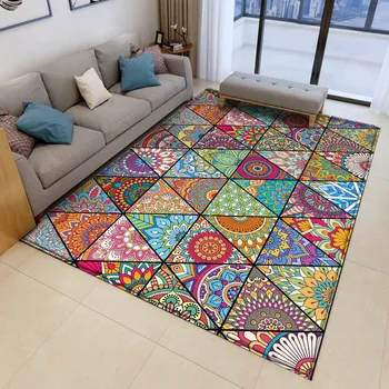 2020Non-slip Boêmio Estilo Mandala Floral Padrão de Tapete em Carpete Tapete de Sala Varanda Banheiro Cozinha Sala Quarto Tapete