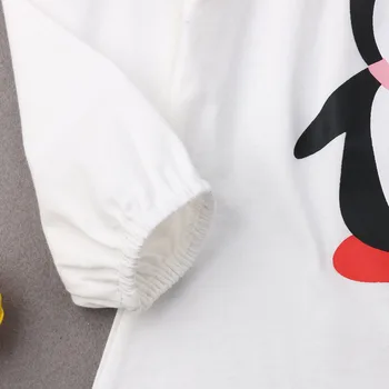 Super Fofo Crianças Meninas Penguin Impressão de Verão, Roupas de Bebê Recém-nascido Criança Menina T-shirt Tops+Saia Tutu Conjunto de Roupas Casuais