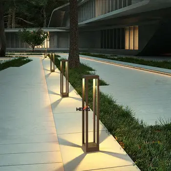 (WECUS) o quadrado de Alumínio lâmpada do gramado, led moderna, simples, as luzes do jardim, a paisagem exterior luzes do parque