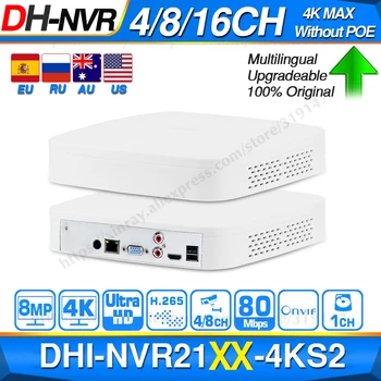Dahua Original 4K NVR NVR2104-4KS2 NVR2108-4KS2 NVR2116-4KS2 4/8/16CH 1U Lite Gravador de Vídeo em Rede H265 Para a Câmera do IP do Sistema