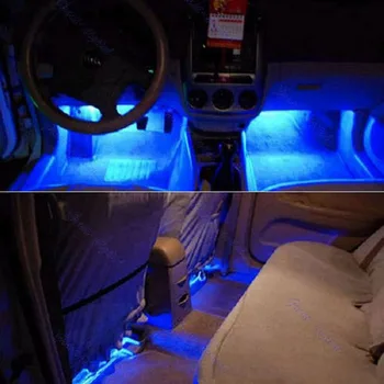 12V 4 1 Carro de Carga LED Piso Interior Decorativa Lâmpada de Luz Azul romântico bela luz de carro carro gadgets adorno coche