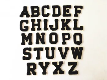 Frete GRÁTIS personalizado chenille patches para as 26 letras de A-Z como costurar na roupa