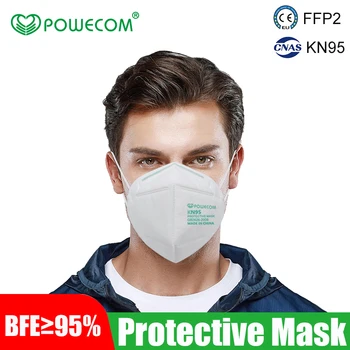 Kn95 máscara de 95% de filtração de respirador CE ffp2 máscaras de protecção reutilizáveis máscara facial de higiene de poeira do filtro de máscaras descartáveis boca máscara