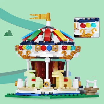 300+ Parque de Diversões Roda Gigante Blocos de Construção do Modelo de navio Pirata Tijolos de Brinquedos Para as Crianças Educacionais Presentes