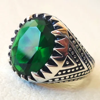 2021 nova chegada vintage Verde oval anel de noivado para homens, presente de aniversário em massa vender o Dia dos Namorados R5073