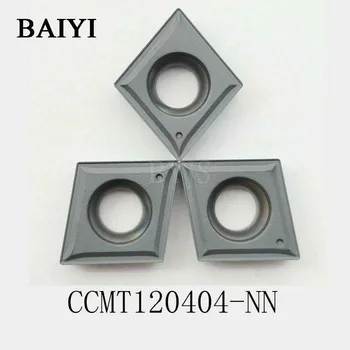 10pcs CCMT120404-NN Alta qualidade de carboneto do CNC inserir CCMT120404 ferramentas de Torneamento, Placas de chato lâmina de aço