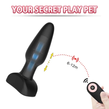 Vibração Butt Plugs Anais Vibrador Magnético Impacto Do Sexo Masculino Massagem De Próstata Controle Remoto Sem Fio Plug Anal Adultos Brinquedo Do Sexo Para O Homem