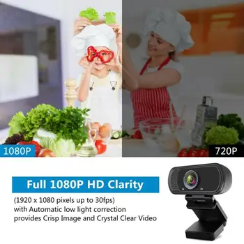 Novo Computador, Webcam Com Microfone integrado de Vídeo Full HD 1080P, Trabalho, Casa, Acessórios de Câmara Web USB Para PC