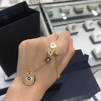 2020 novas chegada Marrocos olhos colar de cristal da marca original, elegante, delicado colar de mulher menina