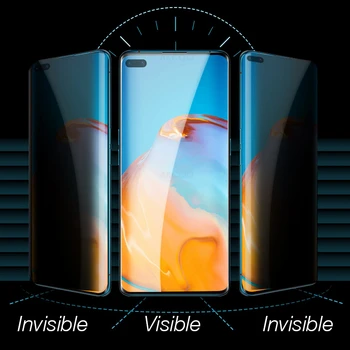 Akcoo P40 Pro Protetor de Tela Anti spy UV Total de Cola de Vidro Temperado para Huawei P40 Pro vidro de Privacidade filme de manter em Segredo