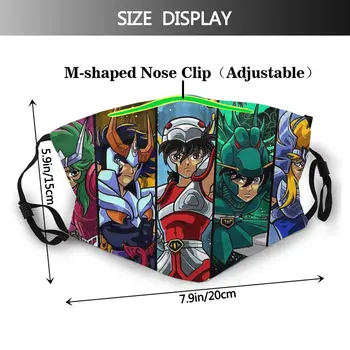 Cavaleiros Do Zodíaco Anime de Proteção Máscara Engraçado Fasion Tecido Lavável Máscara Com Filtros de Proteção Respirador Abafar