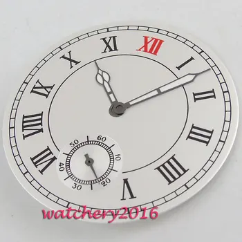 E 38,9 mm números Romanos Mostrador Branco + ponteiros do Relógio ajuste 6498 Movimento de Ferramentas de Reparação de relógios