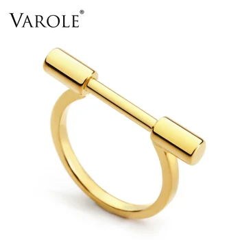 VAROLE Contratada cilíndrica Anel de Ouro, Anéis coloridos Para as Mulheres Acessórios Dedo de Jóias de Moda Presentes Anillos