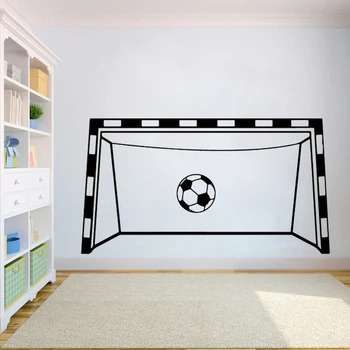 O Objetivo do Soccer de Parede em Vinil Autocolante Esportes Adesivos de Parede Murais de Arte de Futebol, rede de Futebol para Meninos de Sala de Sala de jogos de Futebol Futebol HY826