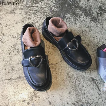 2019 nova coreano moda versátil, a sapatilha retrô colégio vento Inglaterra sapatos muffin inferior tendência rua de tiro sapatos