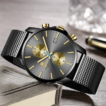 CHEETAH Homens Relógio de alto Luxo da Marca Mens Moda, Relógios de Quartzo Impermeável de Aço Inoxidável Cronógrafo Relógio Relógio Masculino