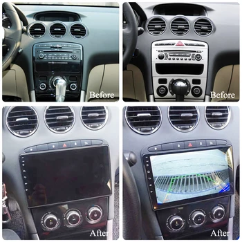 Um Andróide de 9 polegadas Car Multimedia Player para o Peugeot 308 308SW RCZ, 408 2010-2016 estéreo GPS de navegação de Apoio a BT, WIFI FM