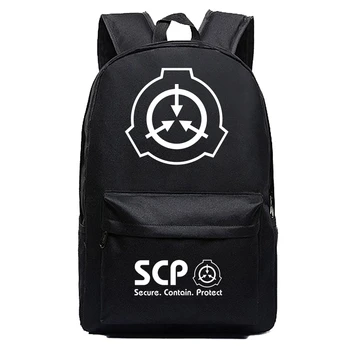 SCP Especiais de Contenção de Procedimentos Fundação Mochila Preta Anime Sacos de Cosplay Crianças Adolescentes Ombro Sacos de Escola