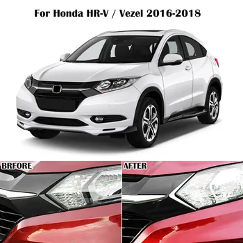 Honda HR-V VFC Vezel 2016 2017 2018 Cabeça de Cromo Luz Triângulo Tampa Frontal da Lâmpada Guarnição de Moldagem Decoração Moldura do painel Estilo