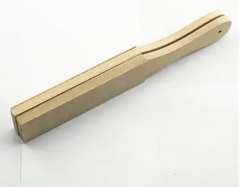 Atacado de couro knifeboard dois lados para afiar faca tábua de madeira de couro, polimento conselho