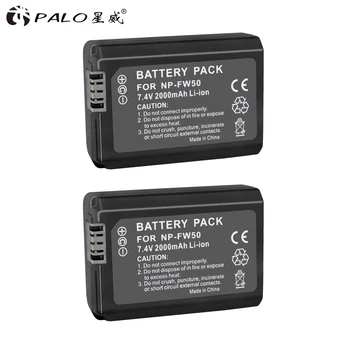 PALO 7.4 V npfw50 np fw50 bateria da câmera de 2000mah+LCD USB np-fw50 carregador de bateria para Sony alpha a6000 a7 a5000 a6300 7R ii da câmara