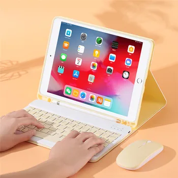 Caso o teclado para iPad de 7ª Geração A2197 A2200 A2198 A2232 Touchpad Teclado para iPad 10.2 Capa com porta-Lápis Mouse