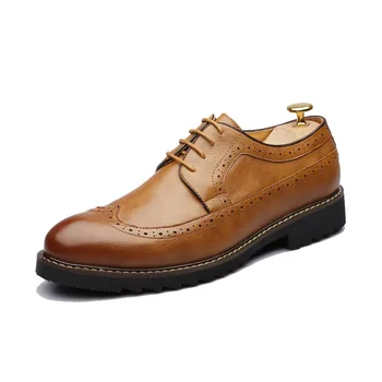 Homens Sapatos De Couro, Sapatos Oxford Laço De Negócios Formais Homens Sapatos De Homens Do Tipo De Festa De Casamento Sapatos