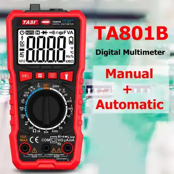 TA801B True-RMS NCV Multímetro Digital de 6000 contagens de selecção Automática da tensão de AC/DC medidor de luz do Flash Back light Tela Grande