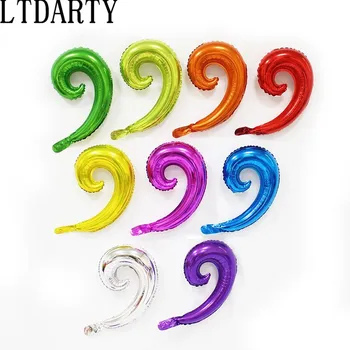 50pcs arco-íris Candy Colors Espiral de Onda Curva de Balões Folha Família de Aniversário, Festa de Casamento, Decoração de Parede infantil Brinquedos Infláveis