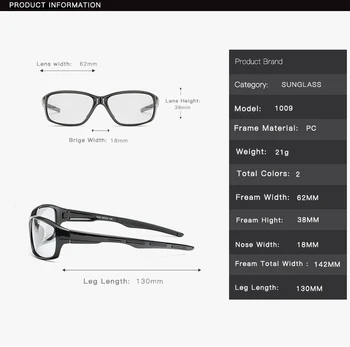 Esporte Polarizada Fotossensíveis Óculos de sol dos Homens de Condução Camaleão Óculos de Sol Masculino Noite do Dia de Visão Driver de Óculos de Oculos masculino