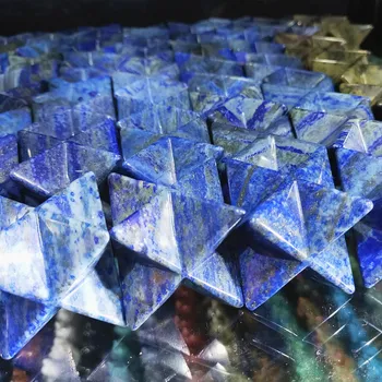 100g Natural de lápis-lazúli de cristal de quartzo Merkaba Estrelas azuis Lazurite Merkabah Pingente de Energia Minerais Jóia Colar de Cura