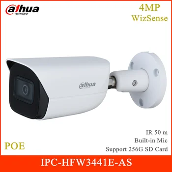 Dahua 4MP Câmera do IP de IPC-HFW3441E-COMO WizSense Série Fixo focal H. 265+ Bala de Segurança POE Câmara Construído em MIC IOS, Android P2P