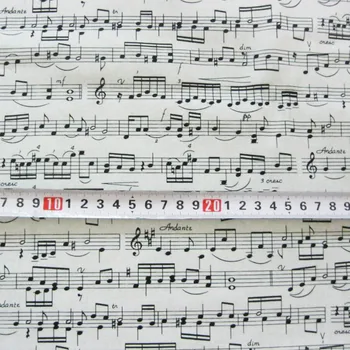 Largura 110 cm de Impressão Nota Musical Metro de Tecido Algodão Música de Tecido de estampa de Patchwork Home Pano DIY de Costura Vestido de Música tecido