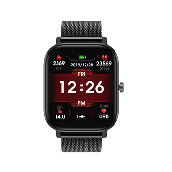 KIWITIME P8 PRO 1.54 polegadas Smart Watch, Homens Cheios de Toque de Fitness Tracker Pressão Arterial Relógio Inteligente Mulheres GTS Smartwatch para Xiaom