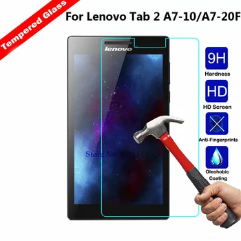 Vidro temperado Para Lenovo Tab 2 A7-10 A7-10F A7-20 A7-20F A7-30 A7-30HC A7-30DC Tab2 A7 20 30 Protetor de Tela do Tablet Filme de Vidro