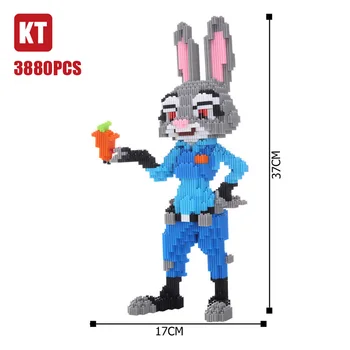 KT Animal Policial Coelho Tamanho Grande Figura dos desenhos animados Blocos de Construção do Modelo 3D Reunir Tijolos Micro Brinquedo para Crianças Meninos