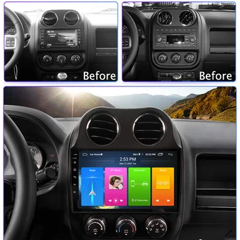 10inch Android10 de Divisão do Ecrã PIP RDS Carro Jogador de Navegação GPS Multimídia Para JEEP Compass Rádio 2010-2016 som do Carro DVD