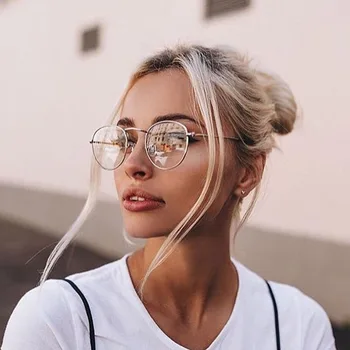 Dokly 2017 rodada óculos de armação Vintage Mulher de Óculos de Armação Clássico Óculos redondo Quadros de Mulheres de Óculos