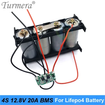 Turmera 4S 20 DE 12,8 V A 14,4 V 32650 32700 Lifepo4 Bateria Equilibrada BMS para Barco Elétrico Ininterruptos de Fornecimento de Energia Bateria de Carro 12V